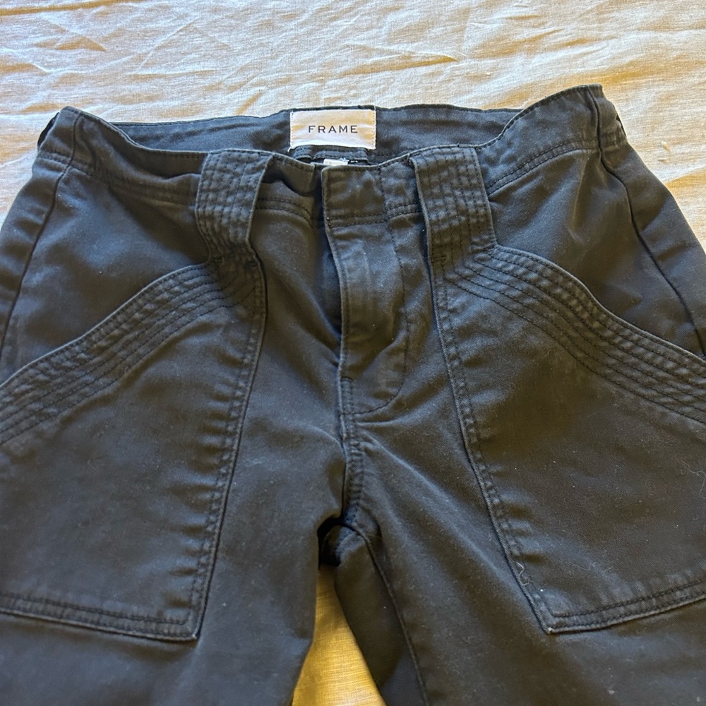 Frame washed black pants.